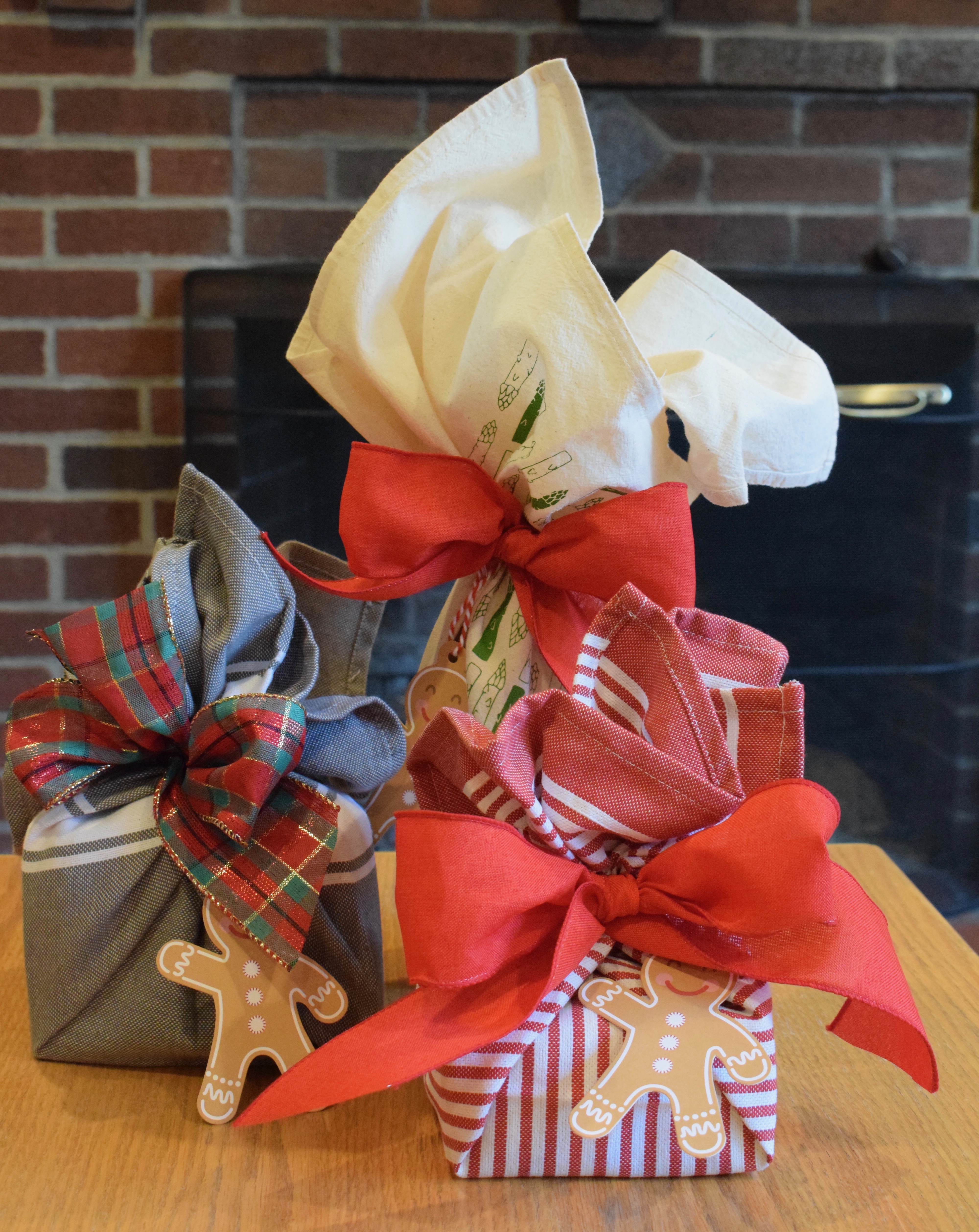 Reusable Gift Wrapping Idea Using Kitchen Towels