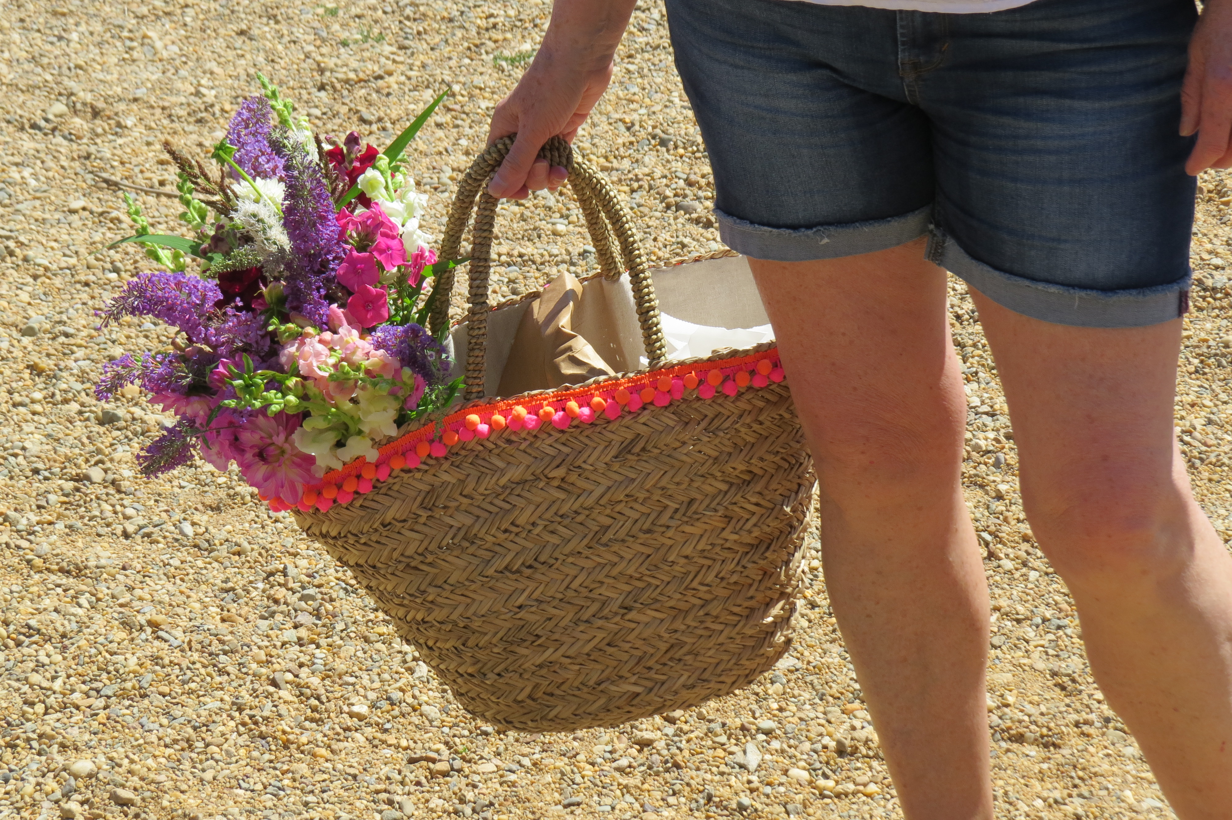 Market Tote with Flowers, West Tisbury Farmers Market