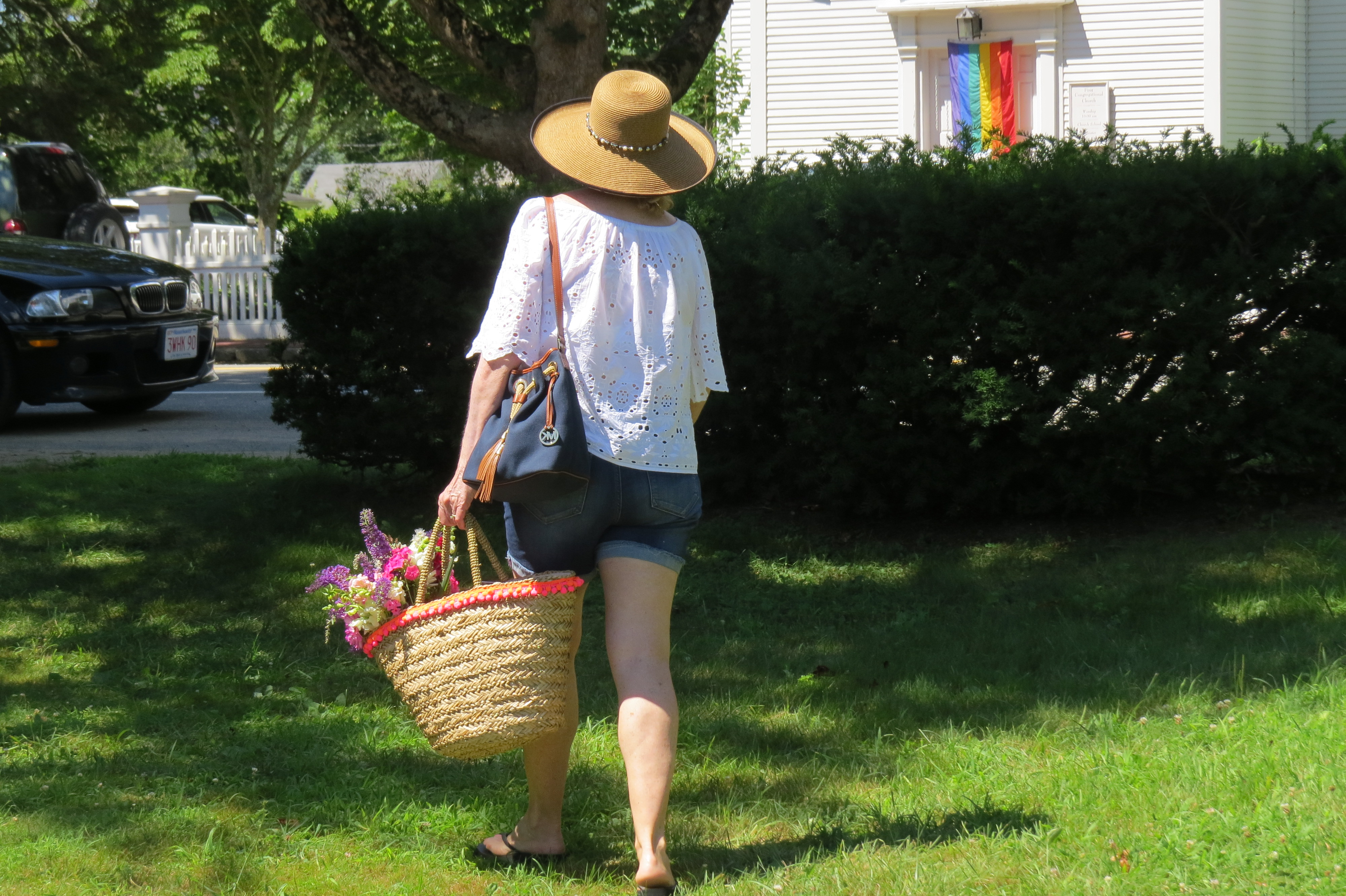 Straw Bags for Summer, Shopping at the West Tisbury Farmer's Market