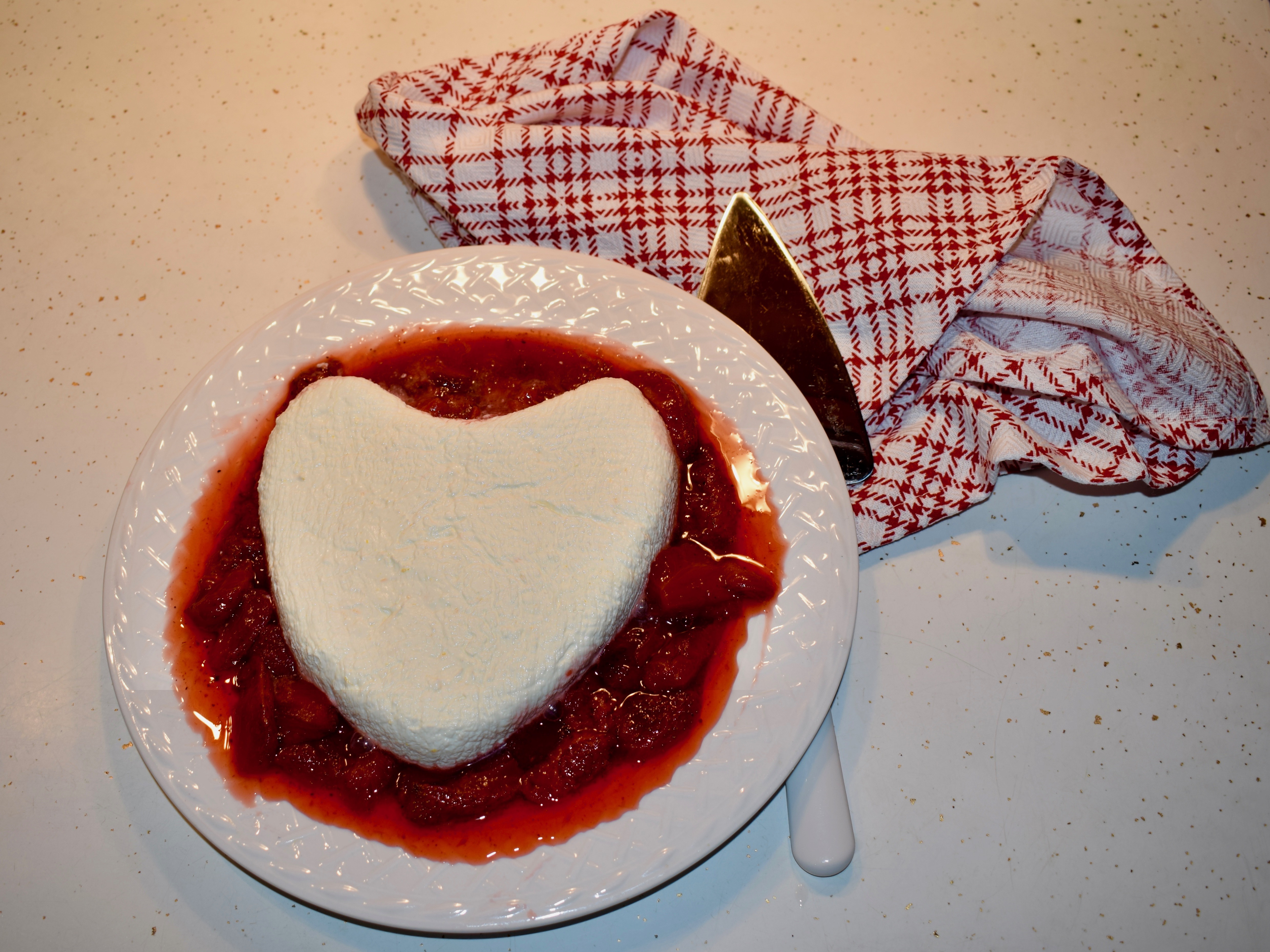 Coeur à la Crème with Roasted Strawberry Sauce