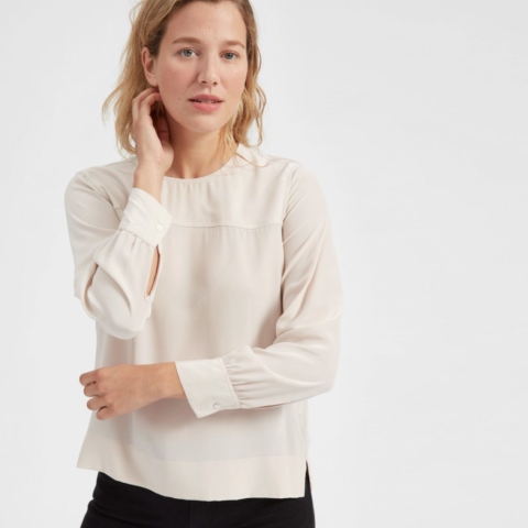 Everlane Silk Long Sleeve Blouse