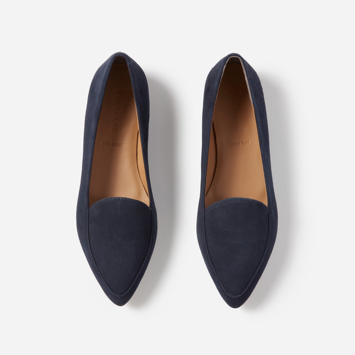 Everlane Modern Point Shoe Navy Suede