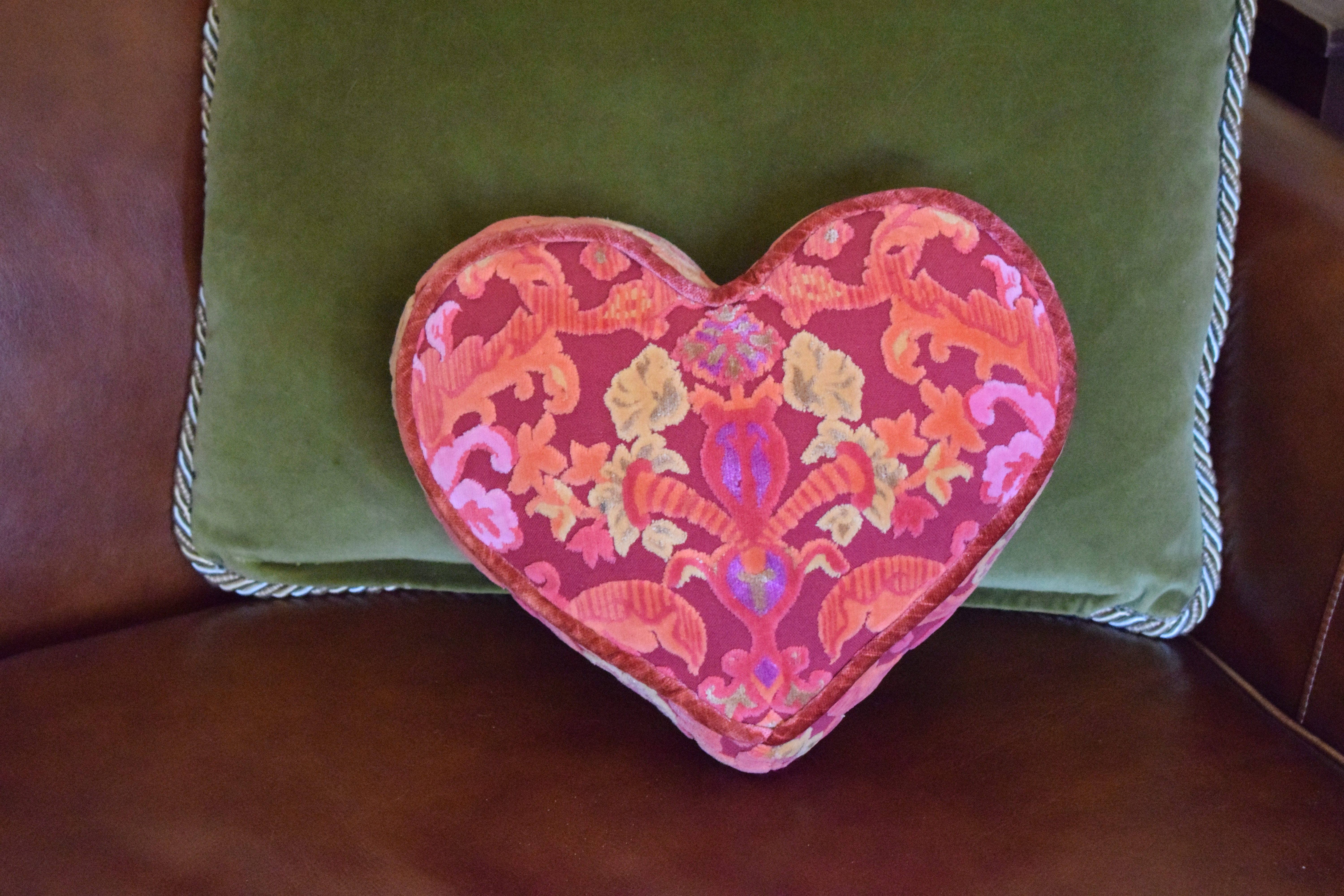 Heart Pillow made by Sylvie Farrington, owner of Sylvie's Bags of Martha's Vineyard, It's the weekend! Number 37