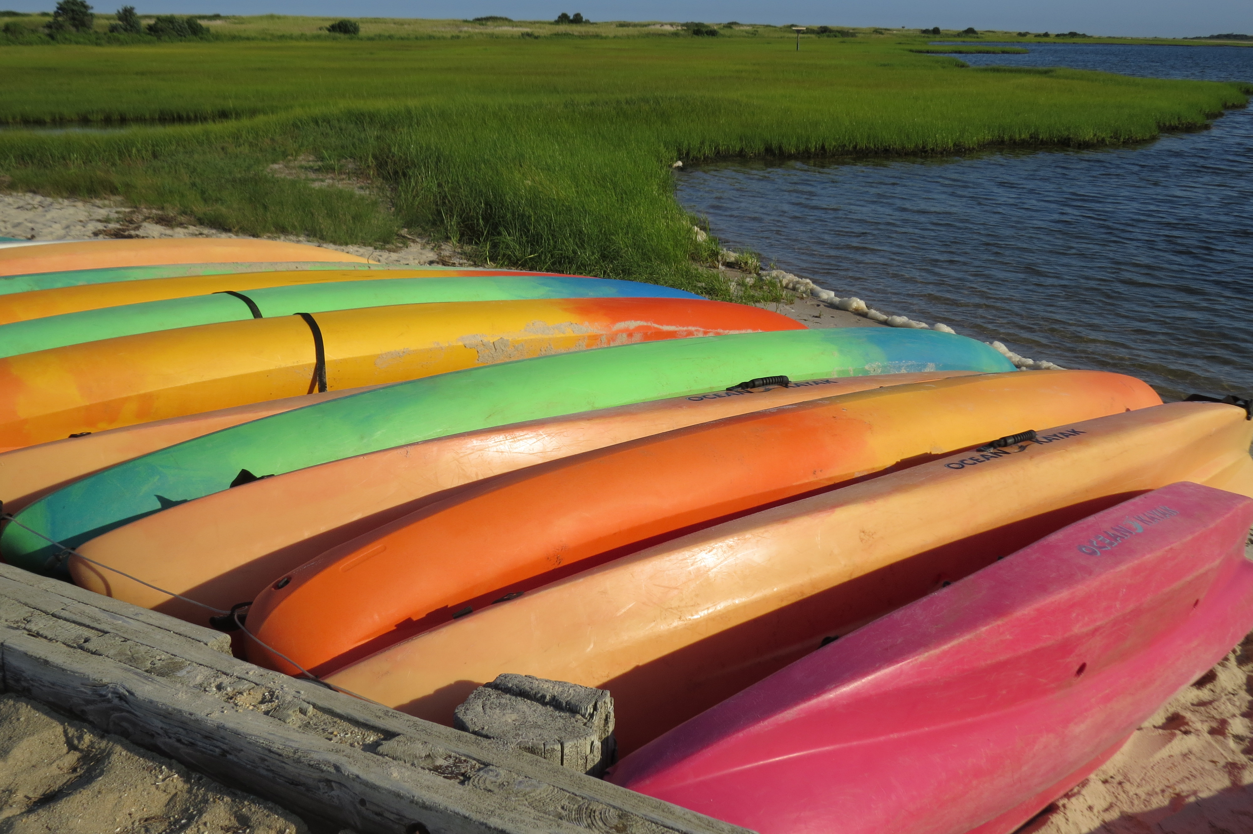 Colorful Kayaks, Visiting Chappaquiddick, Martha's Vineyard