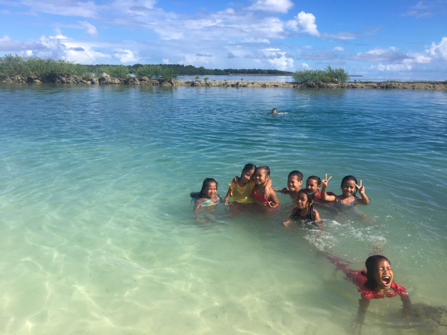 Devin Mara, Peace Corps Volunteer, Devin's second graders on a field trip to Nett Point, the only beach on the island