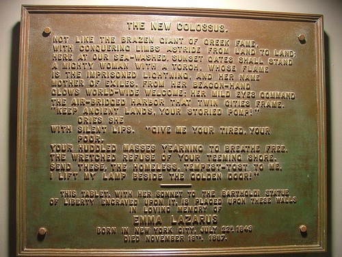 It's the weekend! Number 56 , Plaque on the Statue of Liberty