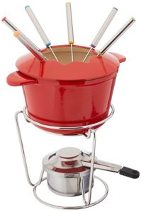 Gifts for Your Host, Red Cast Iron Fondue Pot