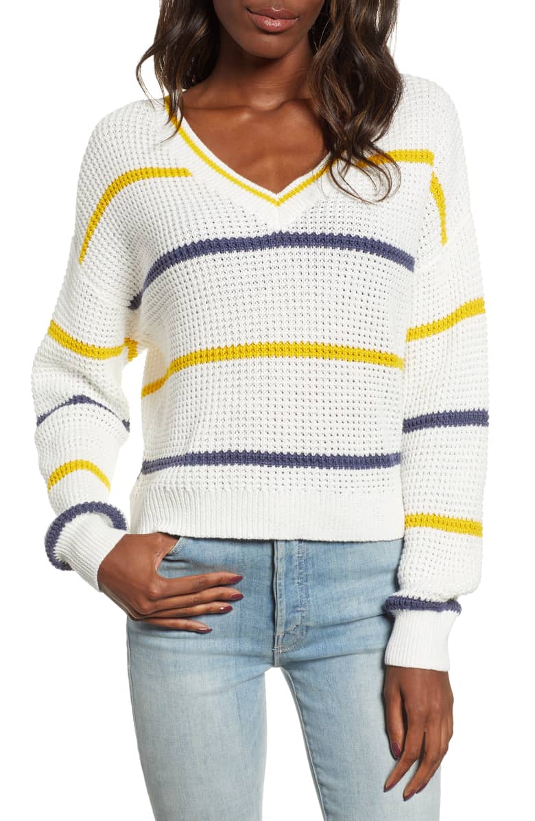 Stripe Cotton Thermal Sweater