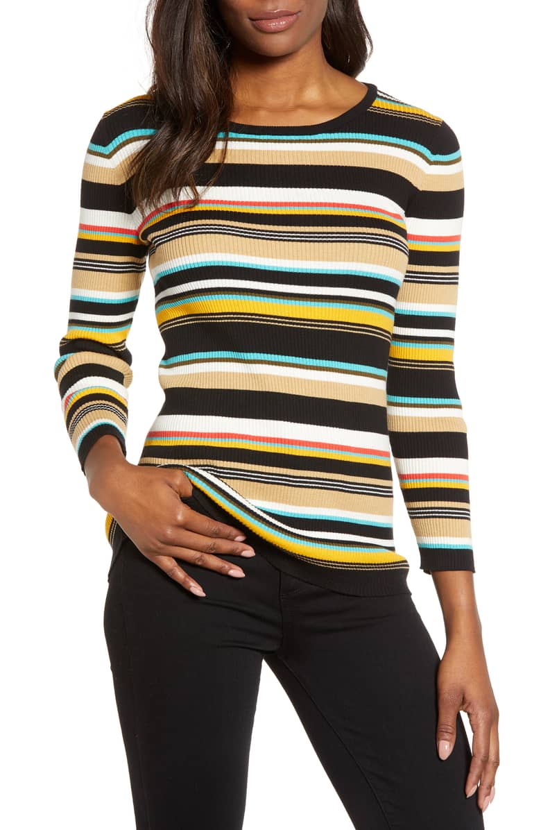 Multicolored Rib Sweater