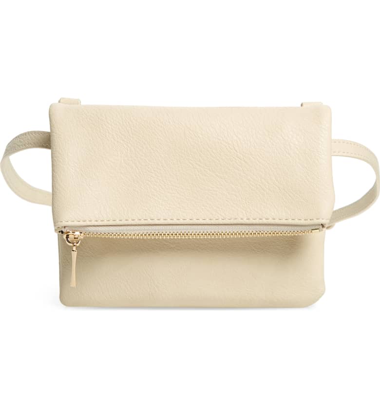 Sole Society Cassie Faux Leather Belt Bag in Linen