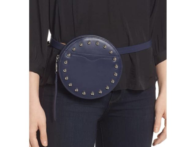 Rebecca Minkoff Studded Leather Belt Bag Worn at Waist