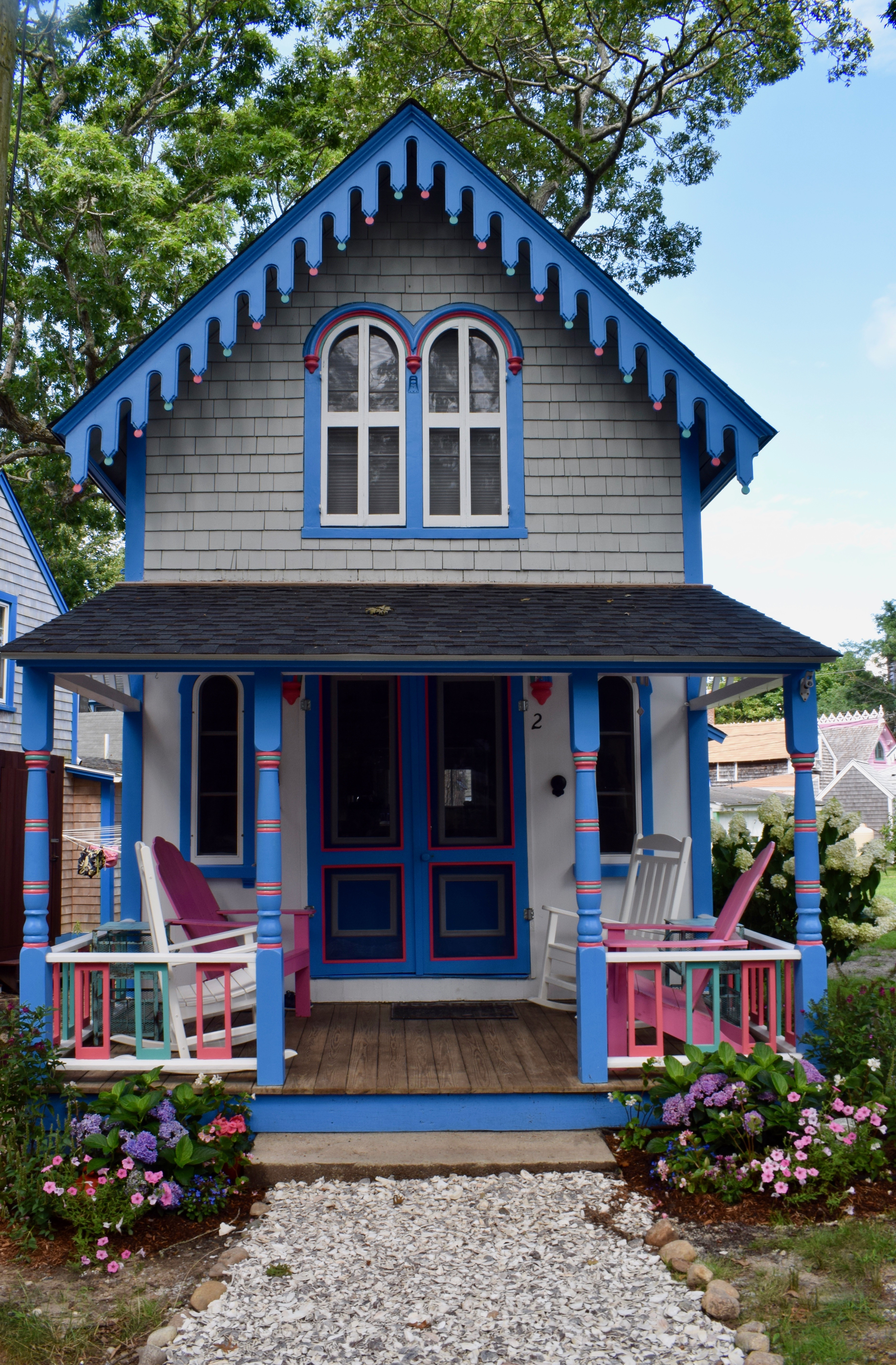 Blue and Pink Trimmed Cottage