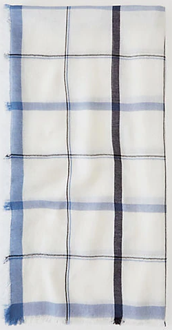 Blue and White Plaid Scarf from Ann Taylor