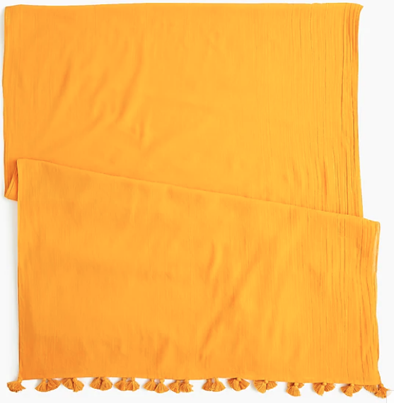 Oversized Cotton Scarf in Bronzed Ochre from J. Crew