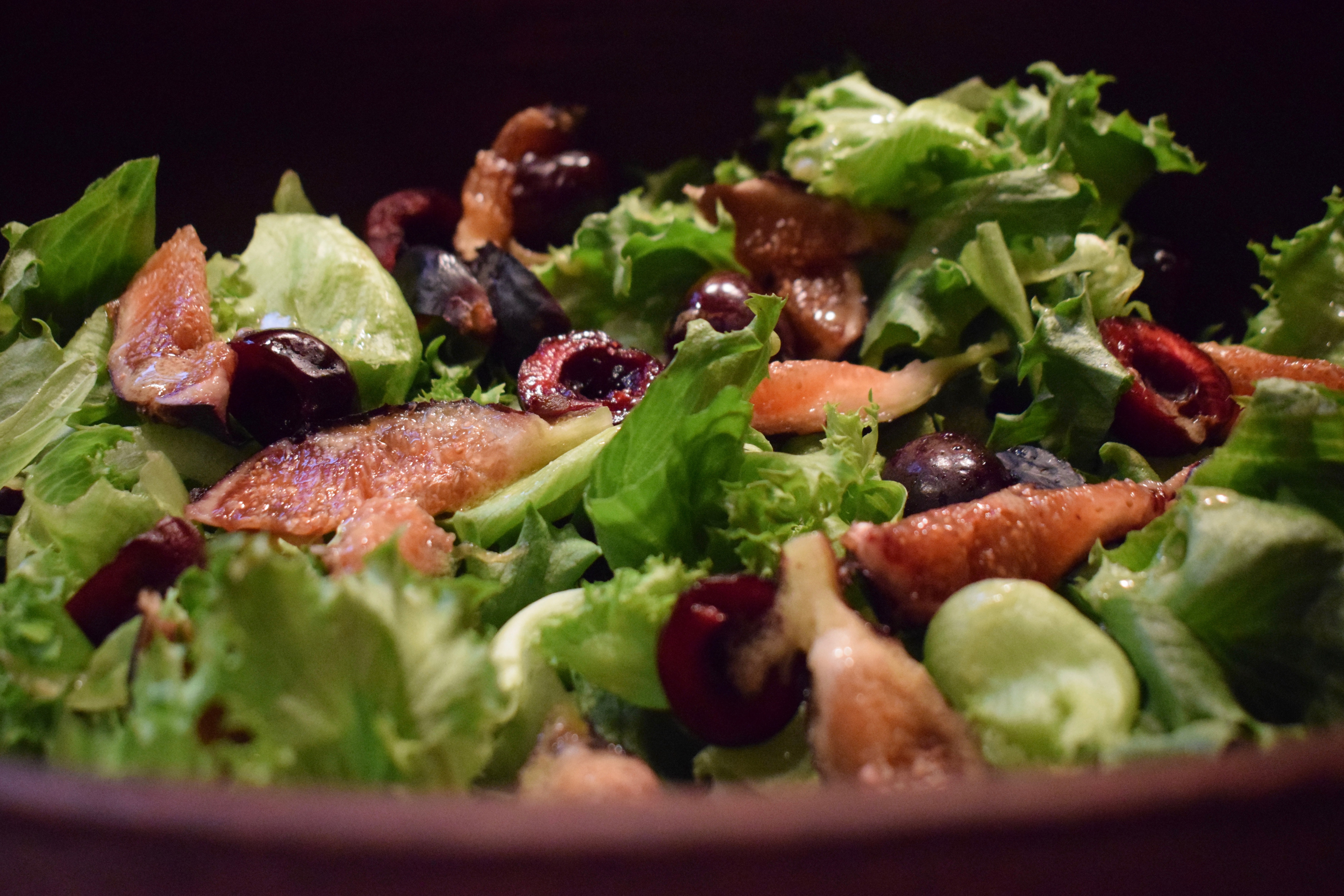 Fig and Cherry Salad with Sherry Vinaigrette