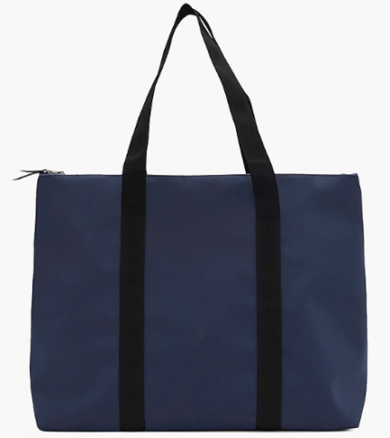 Rains City Tote in Navy with Black Straps