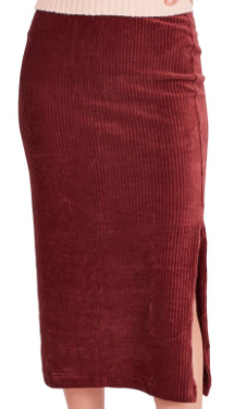 Free People Ribbed Knit Skirt in Brown