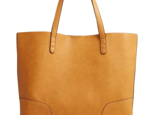 Sole Society Faux Leather Tote in Marigold