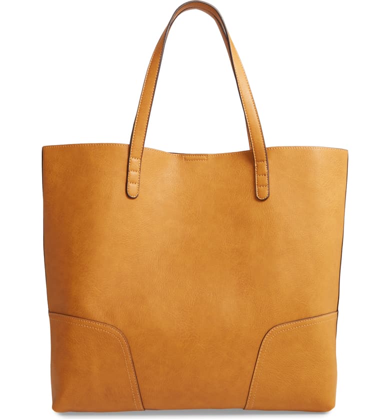 Sole Society Faux Leather Tote in Marigold
