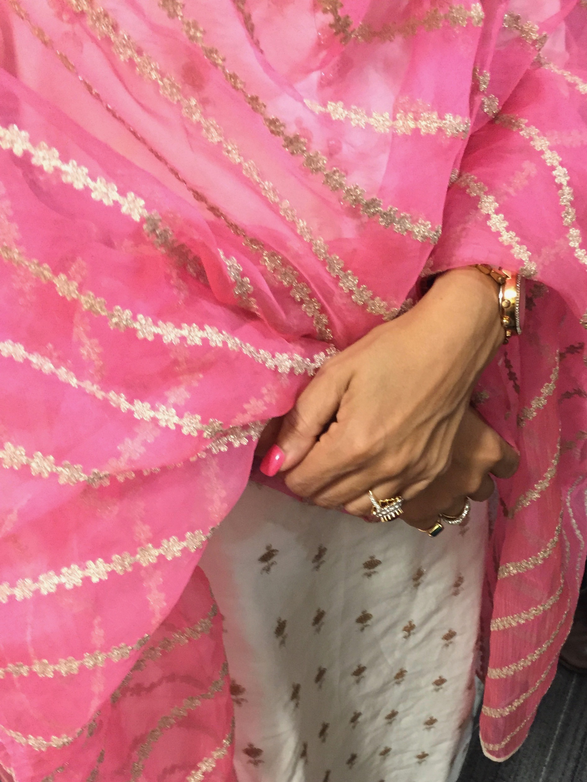 Diwali Colors 2019, Pink, Gold and White Ensemble