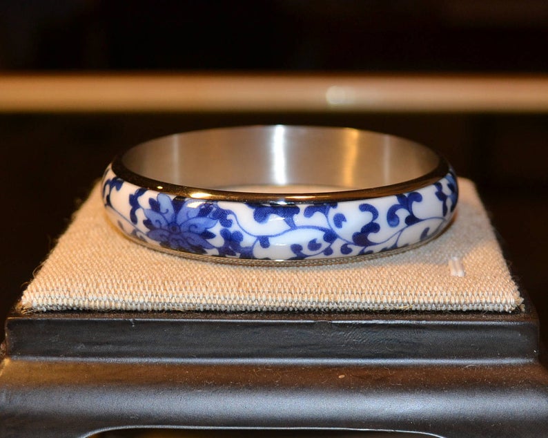 Blue and White Porcelain Bracelet