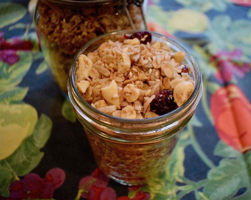 Cashew Cranberry Granola Packaged for Gifting
