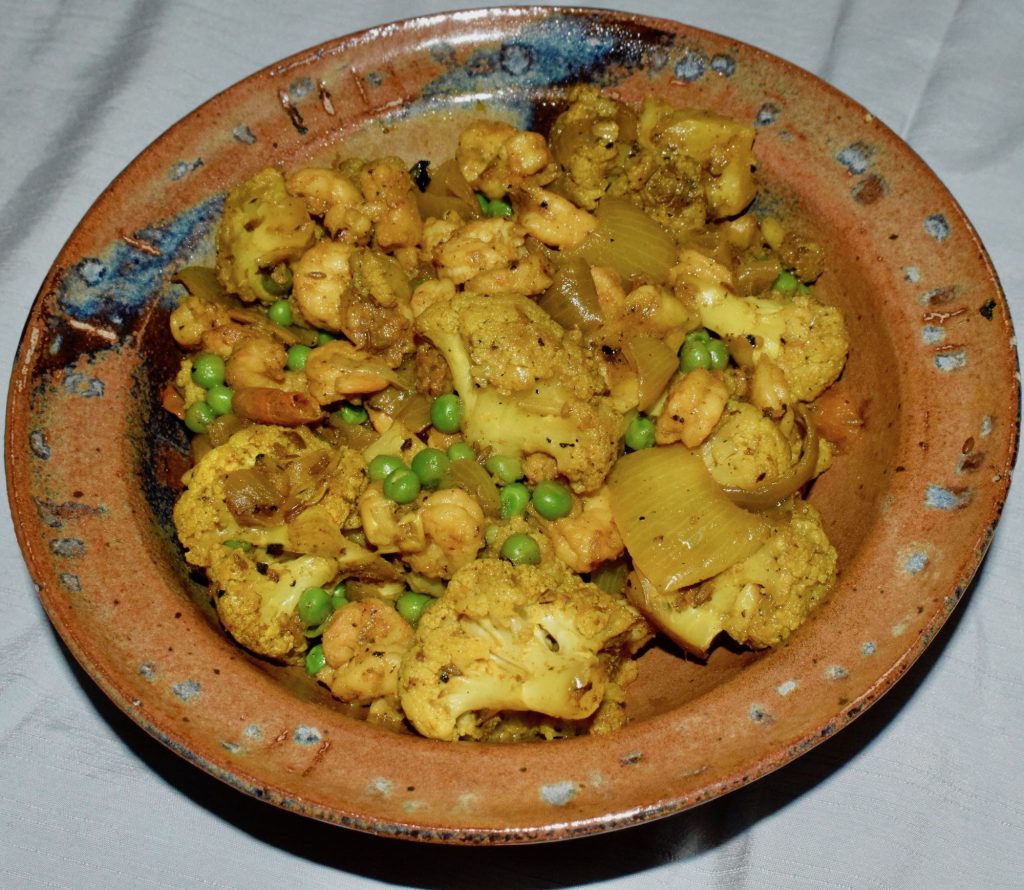 Diwali 2018, Cauliflower, Shrimp and Peas