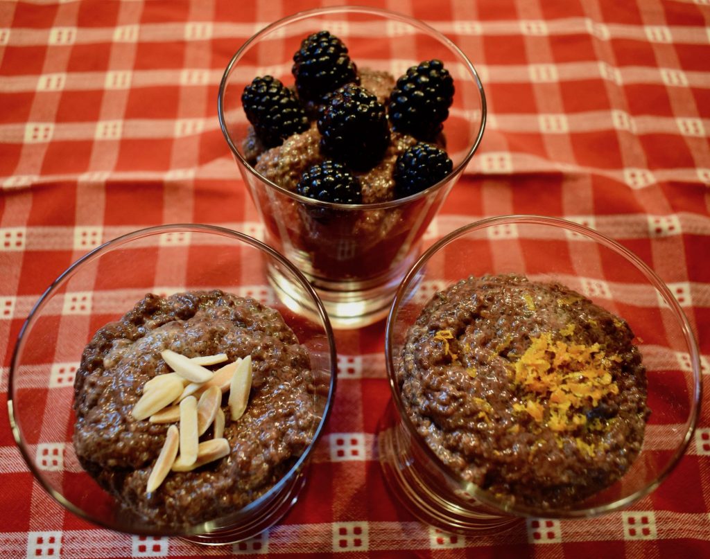 Three Chocolate Chia Puddings