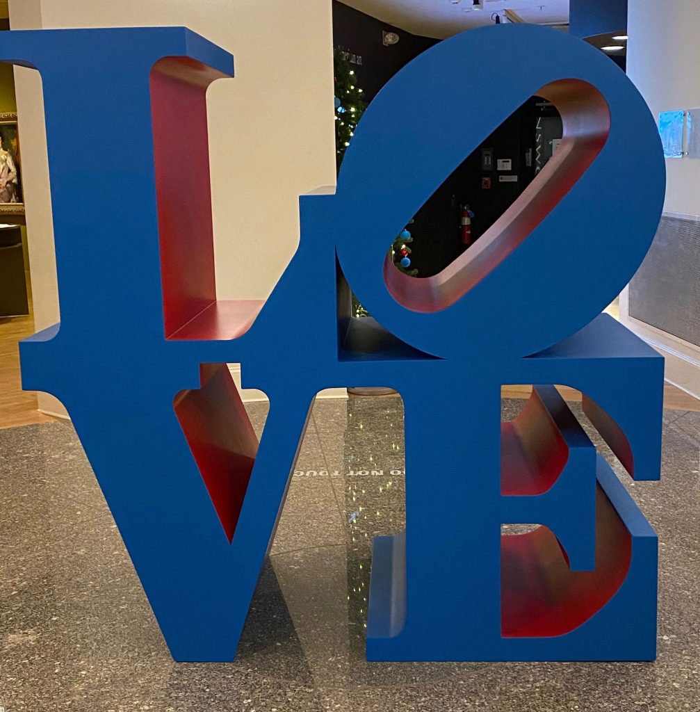 It's the weekend! Number 142, Love sculpture by Robert Indiana at the Farnsworth Art Museum