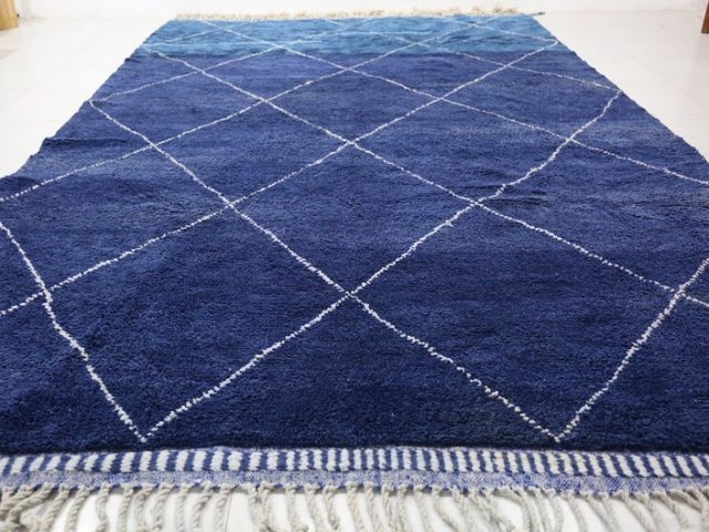 Moroccan Vintage Blue Wool Rug