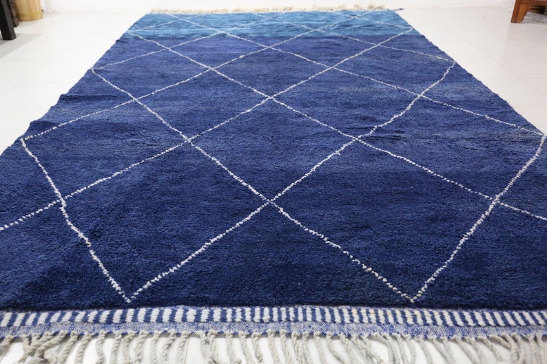 Moroccan Vintage Blue Wool Rug
