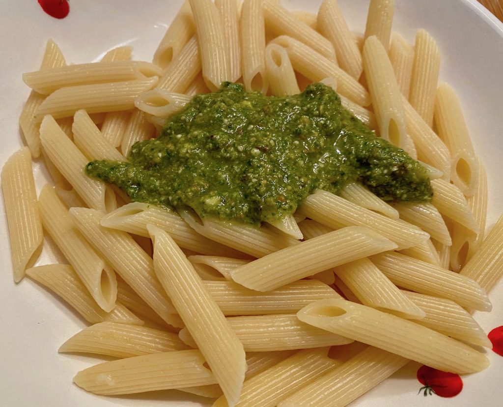 Pasta with Radish Green Pesto