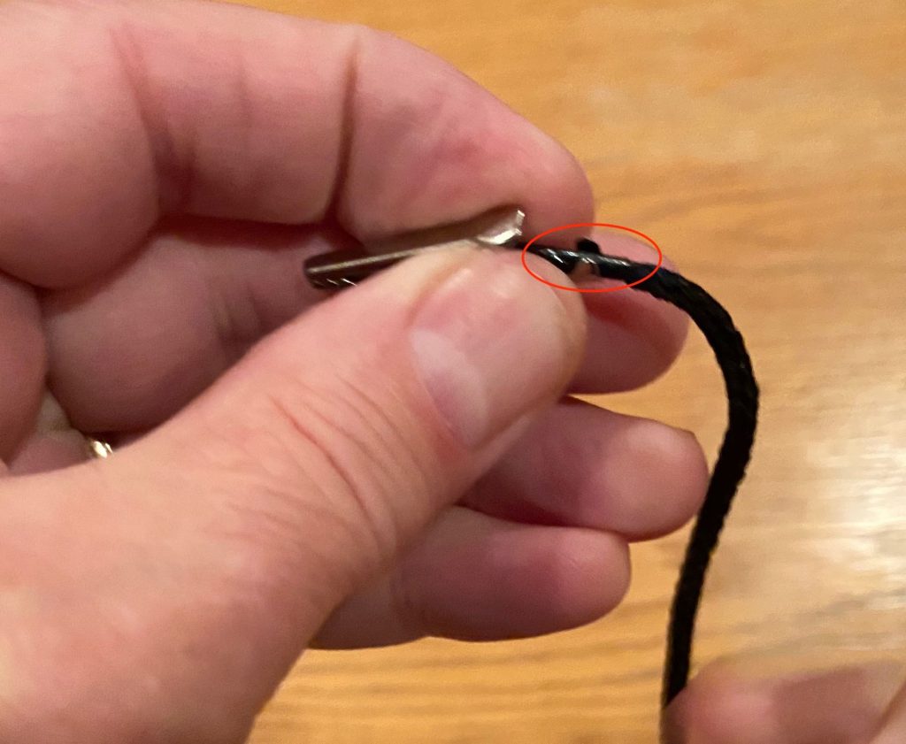 Mask Necklace Holder, tabs on alligator clip