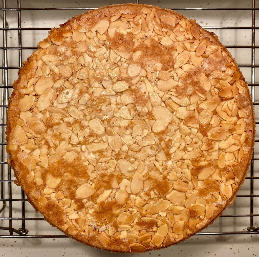 Rhubarb Cardamom Cake on Cooling Rack