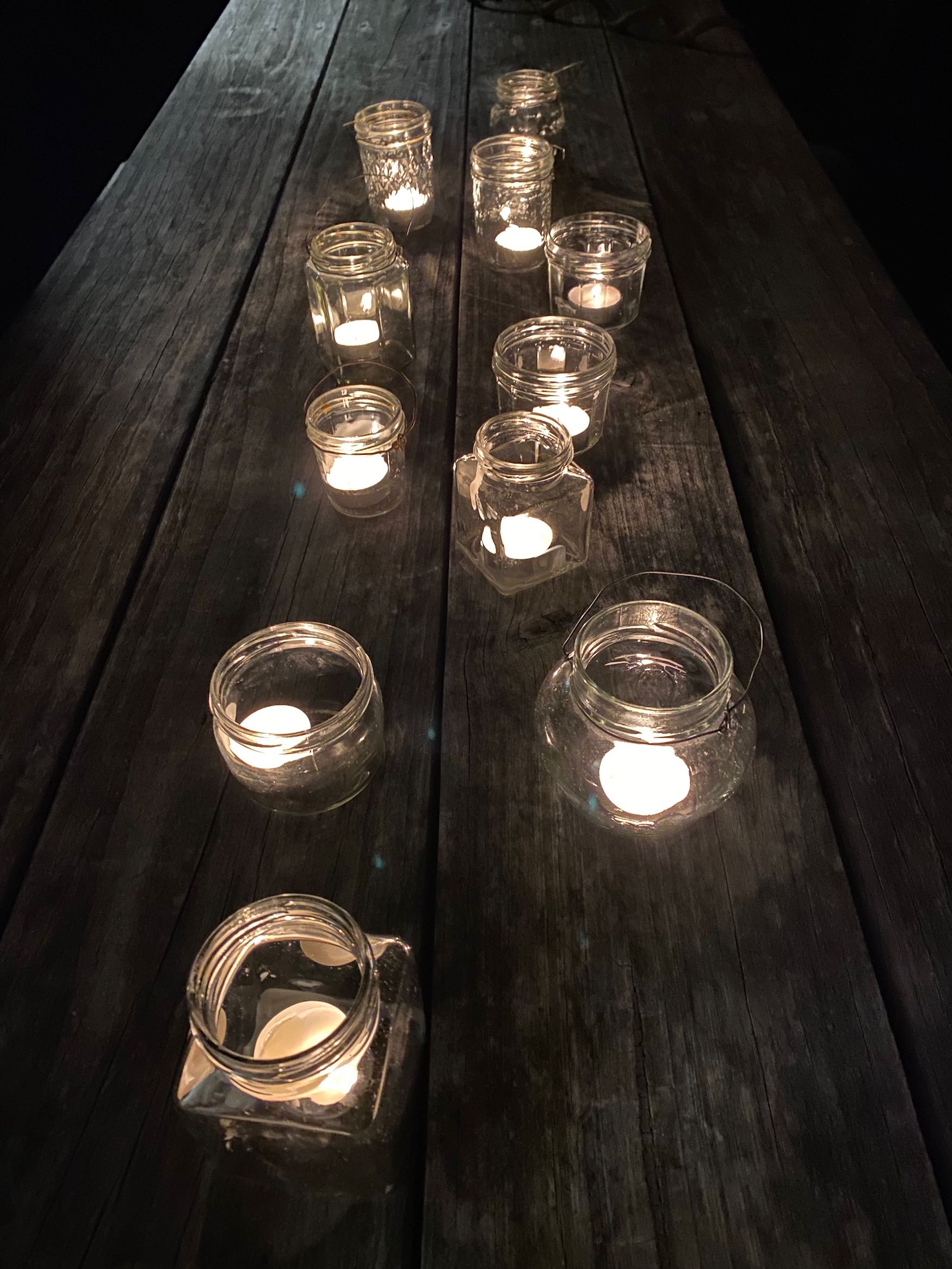 It's the weekend! Number 221, Candles on Our Picnic Table
