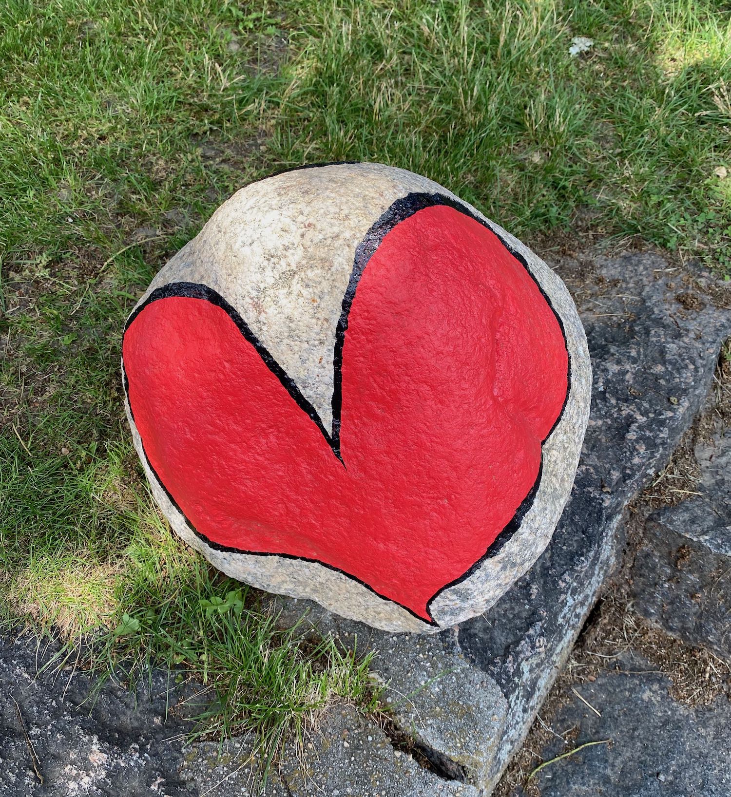 It's the weekend! Number 234, A Rock Painted with a Heart Outside the Woods Hole Public Library in Woods Hole, MA