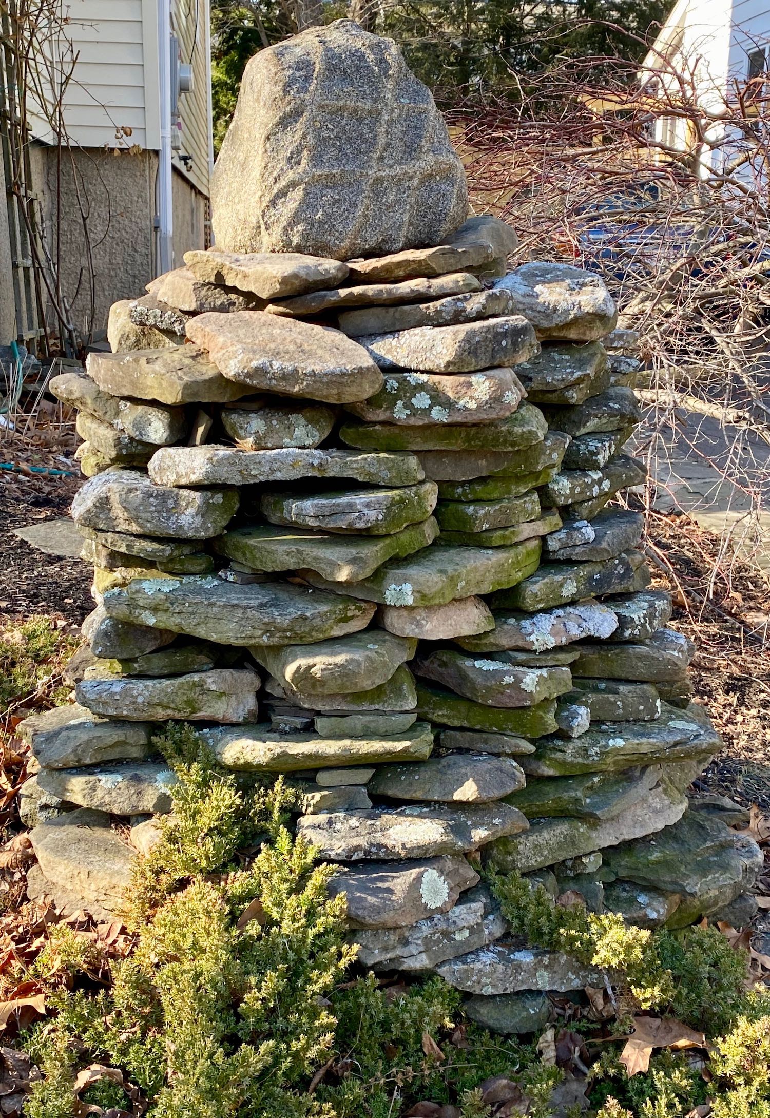 It's the weekend! Number 241, Rock Stack in an Arlington, MA Front Yard