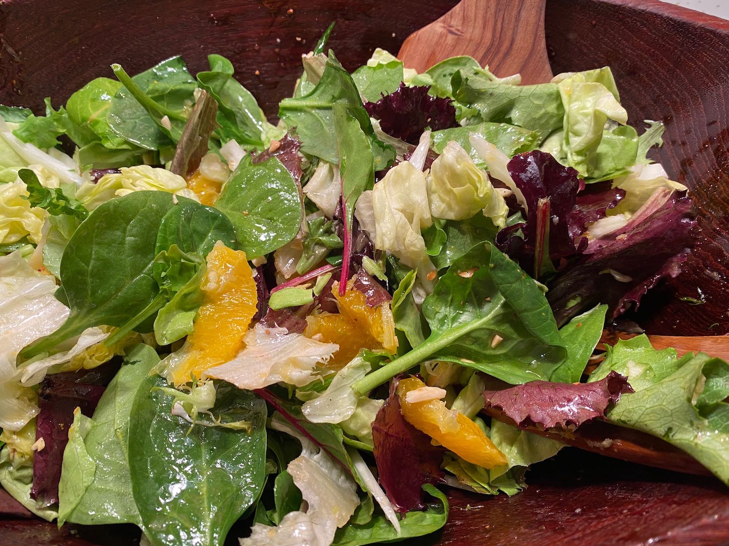 Salad Dressed with Lemon Ginger Vinaigrette