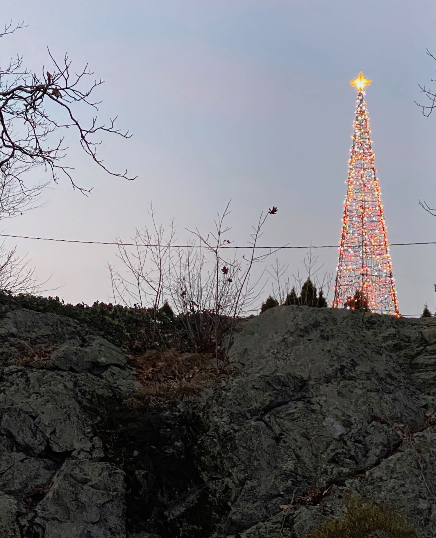 A Tower of Holiday Lights