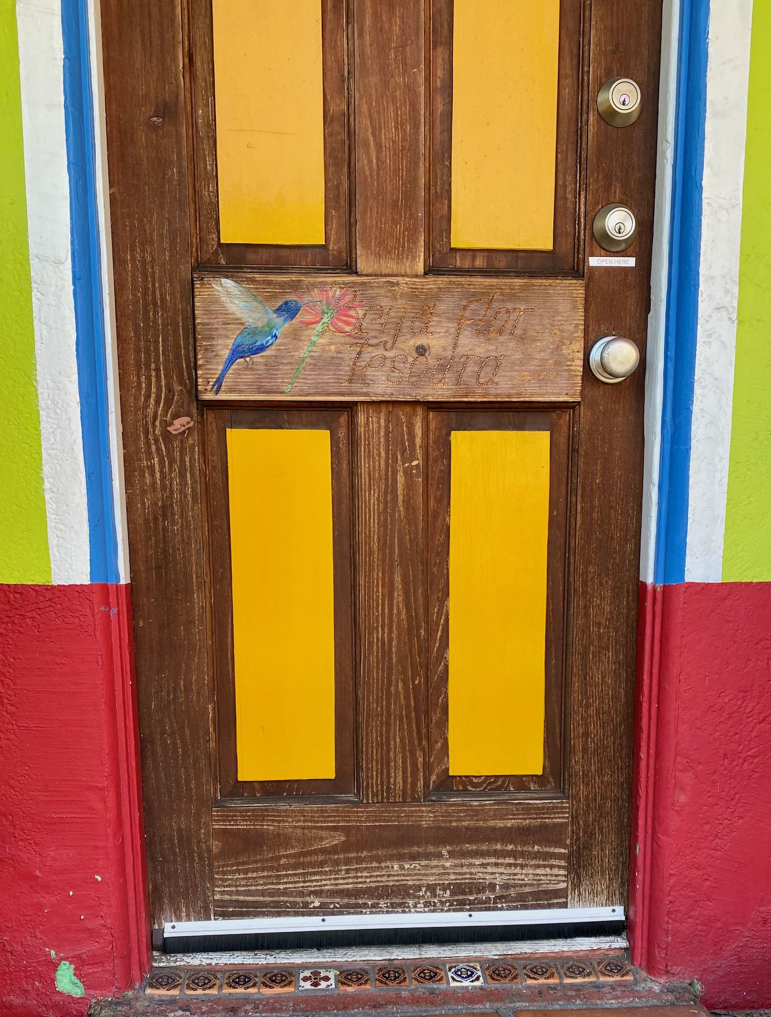 Painted Room Door with Bird, Villa Brasil Motel