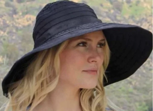 Packable Fabric Sun Hat in Black for Women