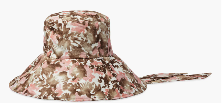 Women Pink and Brown Patterned Packable Bucket Hat for Women