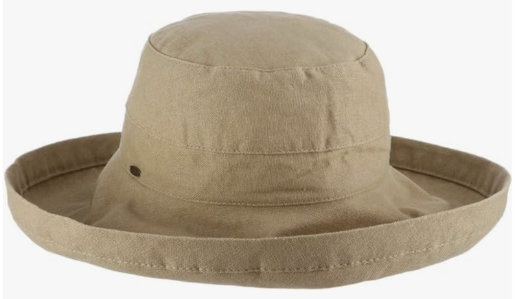 Beige Cotton Sun Hat for Women