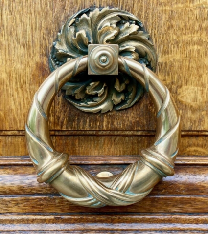 Parisian Door Knocker with Oak Leaf Mounting