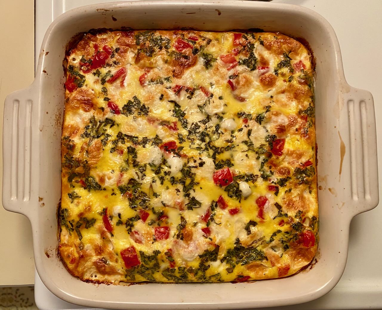 Margherita Frittata in Baking Pan