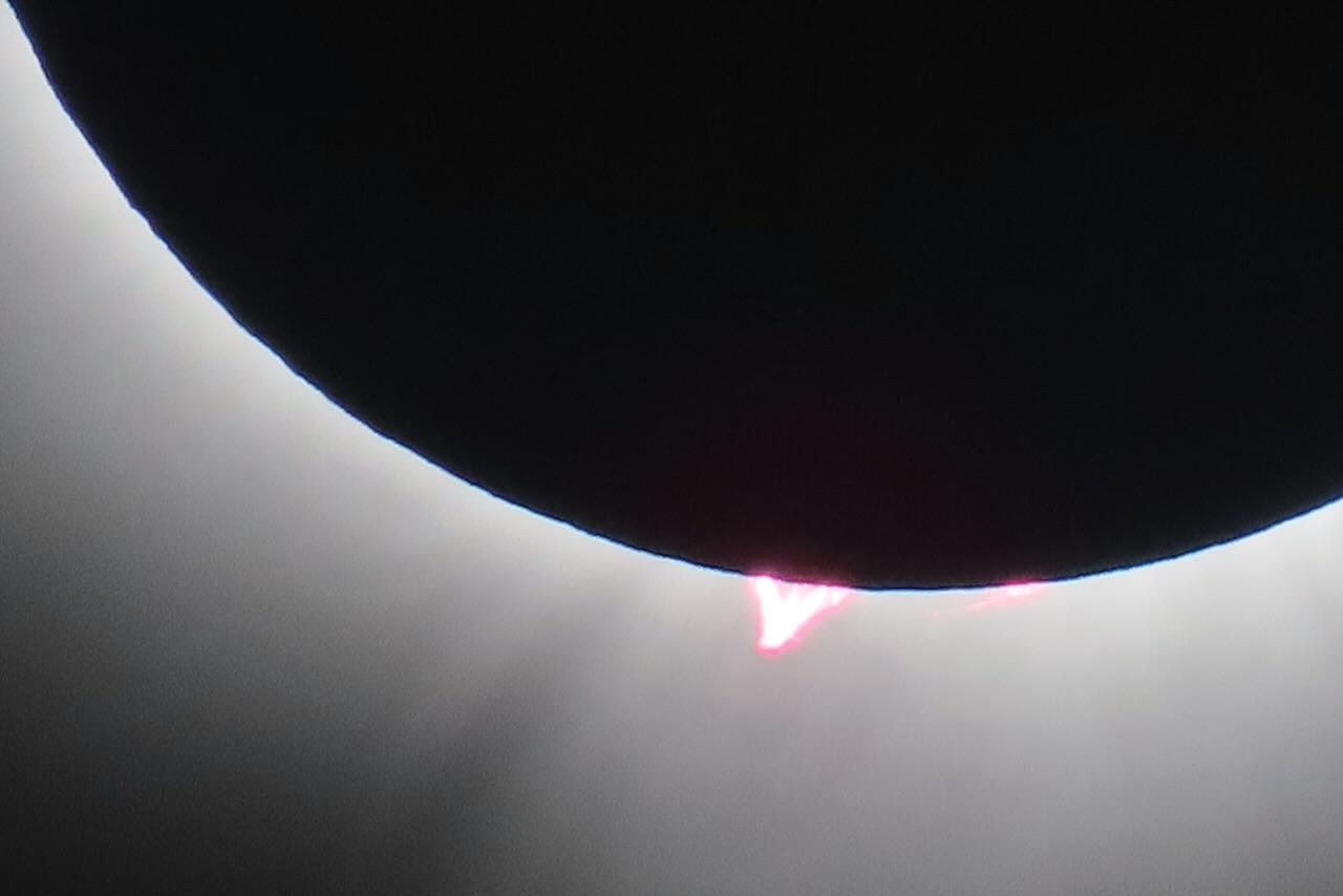 A Solar Prominence During the Solar Eclipse of April, 2024