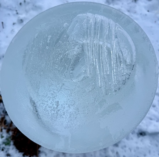 Water in Bubble Inside Ice