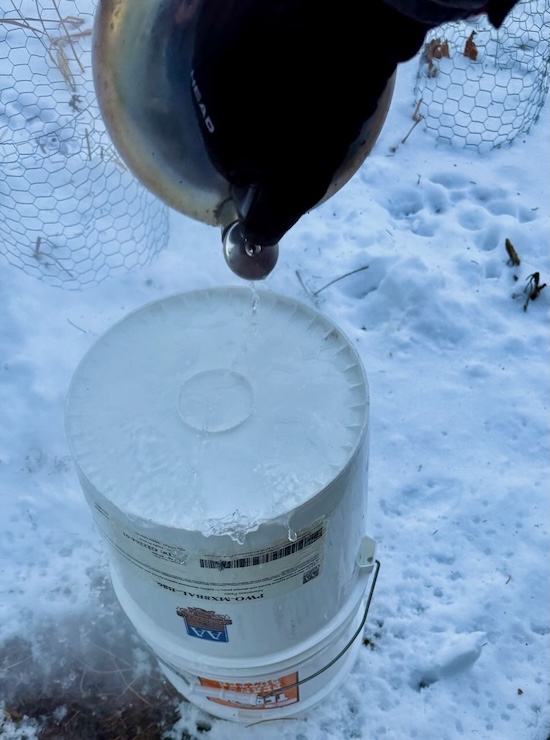 Pour Hot Water Over Ice Bucket