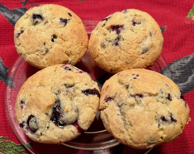 Blueberry Muffins on a Plate