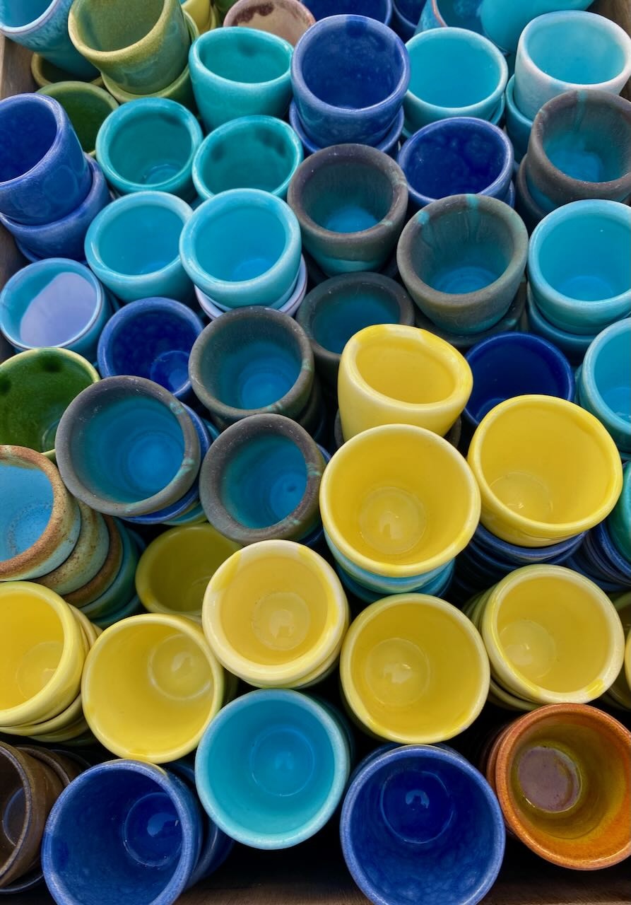 It's the weekend! Number 364, Colorful Pottery for Sale in Santorini, Greece